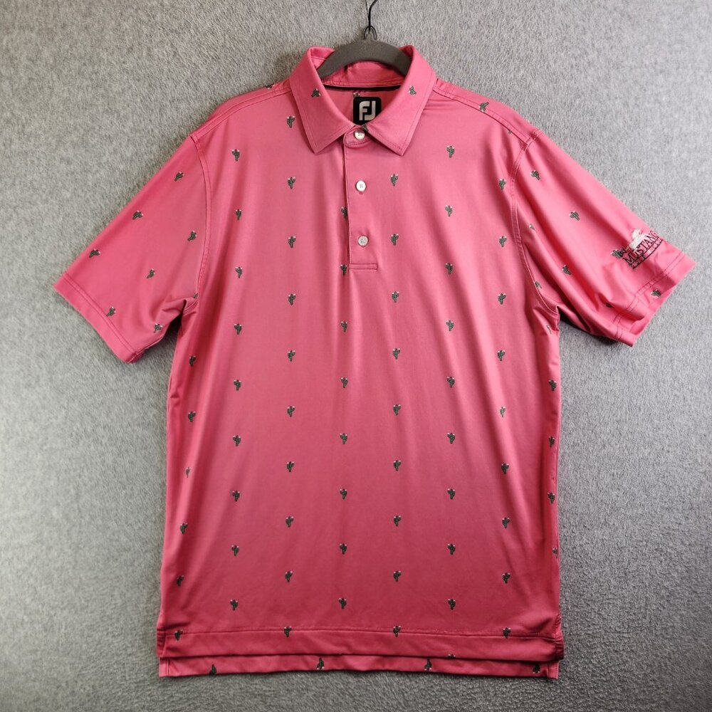 Footjoy Shirt Mens M Pink Catus Print Golf Polo Performance Novelty Southwest - Picture 12 of 12